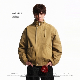 巴恩风工装 复古加厚毛领棉衣男女秋冬boxy短款 外套 美式 NOFUNNULL