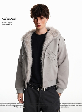 NOFUNNULL 重磅加厚毛领座山雕连帽棉衣男女冬季宽松保暖短款外套