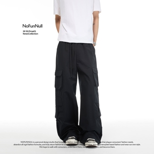 裤 NOFUNNULL 潮 男女直筒阔腿工装 春季 美式 复古多口袋机能风伞兵裤
