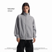 外套男女秋季 NOFUNNULL 400g重磅立领开衫 纯色双拉链休闲运动卫衣