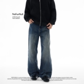 vibe2021M版 型水洗牛仔裤 男秋季 NOFUNNULL美式 宽松直筒阔腿长裤 潮
