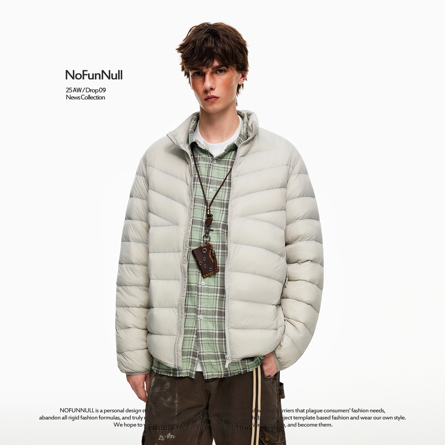 NOFUNNULL90白鸭绒排骨羽绒服潮