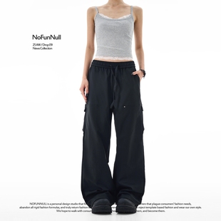 宽松直筒休闲A字裤 NOFUNNULL美式 男女秋季 裤 潮 vibe多口袋伐木工装