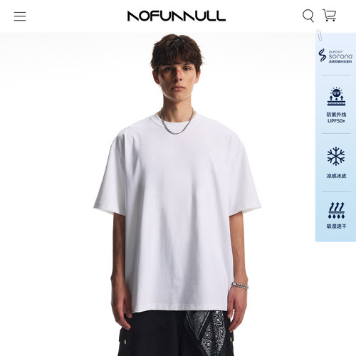 NOFUNNULL260g索罗娜小领口t恤夏