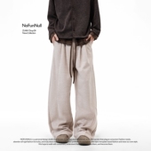 NOFUNNULL 高级感弯刀廓形加厚卫裤 480g醋酸绵羊毛加绒休闲裤 冬季