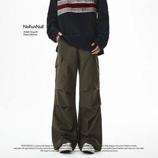 美式 高街休闲长裤 痞帅多口袋工装 男铆钉直筒伞兵裤 潮 裤 NOFUNNULL