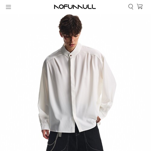 NOFUNNULL秋季美式bf长袖衬衫男