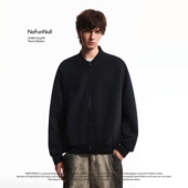 休闲简约卫衣春季 NOFUNNULL 重磅美式 男棒球服宽松飞行夹克外套潮