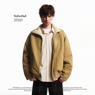 巴恩风工装 复古加厚毛领棉衣男女秋冬boxy短款 外套 美式 NOFUNNULL