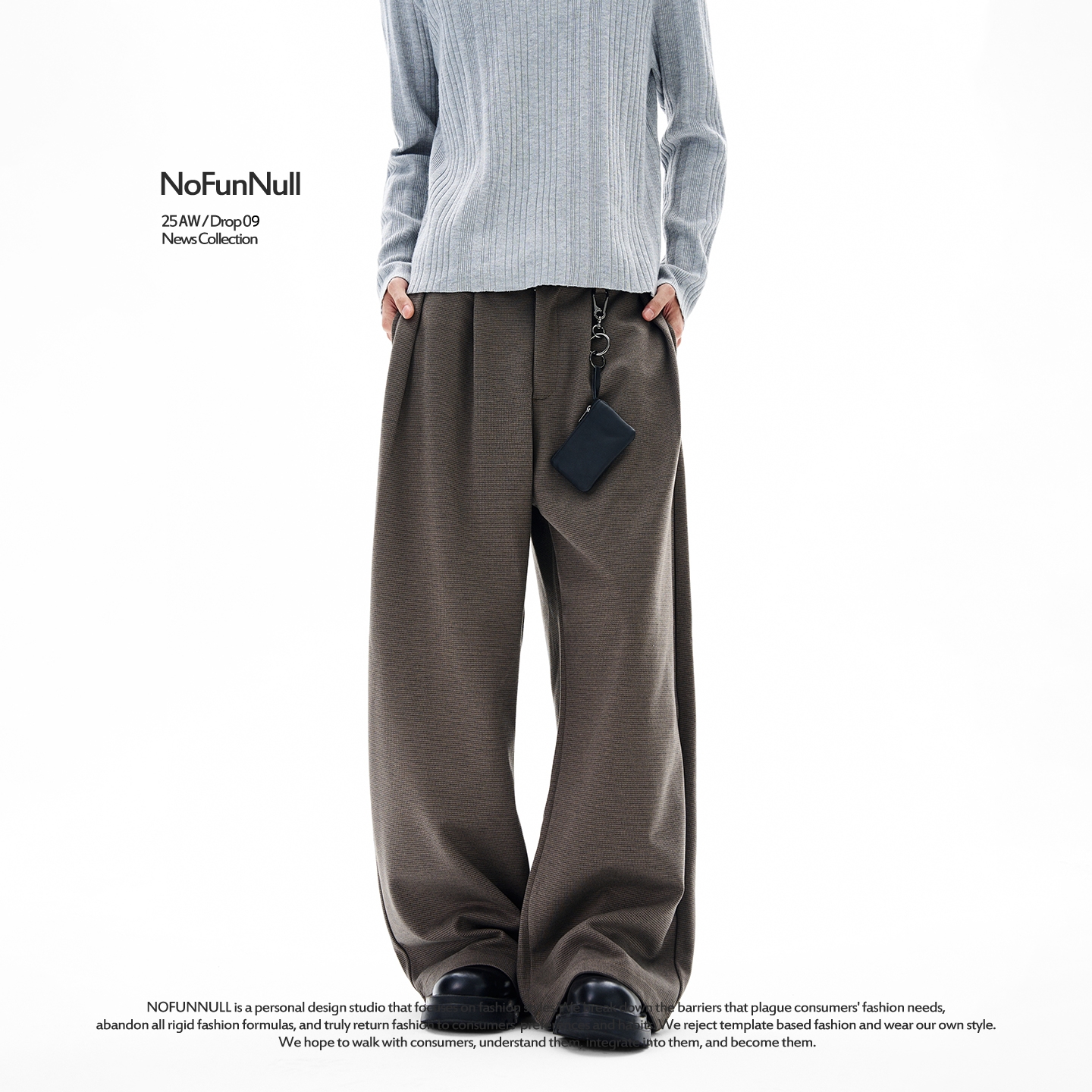 NOFUNNULL美式高级毛呢加厚西裤