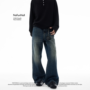 型宽松直筒长裤 男秋2021M版 cleanfit复古水洗牛仔裤 NOFUNNULL美式