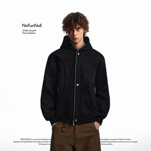 卫衣男短款 cleanfit重磅结构连帽开衫 boxy休闲外套 美式 NOFUNNULL