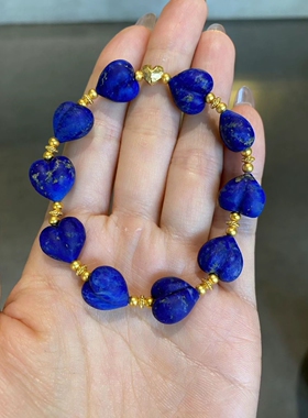 天然青金石手链女款单圈时尚百搭饰品礼物送女友闺蜜生日礼物