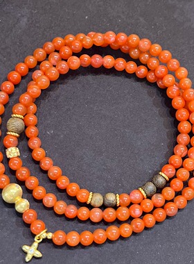 南红手链女款多圈手串 新中式风格闺蜜生日礼物 水晶手串