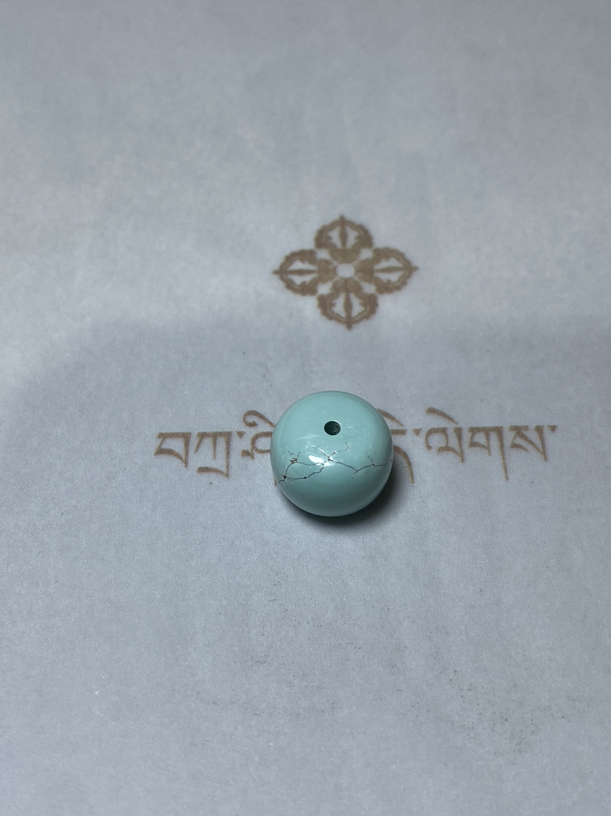 天然原矿绿松石圆珠 老型珠 桶