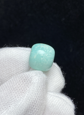 天然原矿绿松石老型珠桶珠散珠手串手链饰品diy配饰顶腰珠原矿