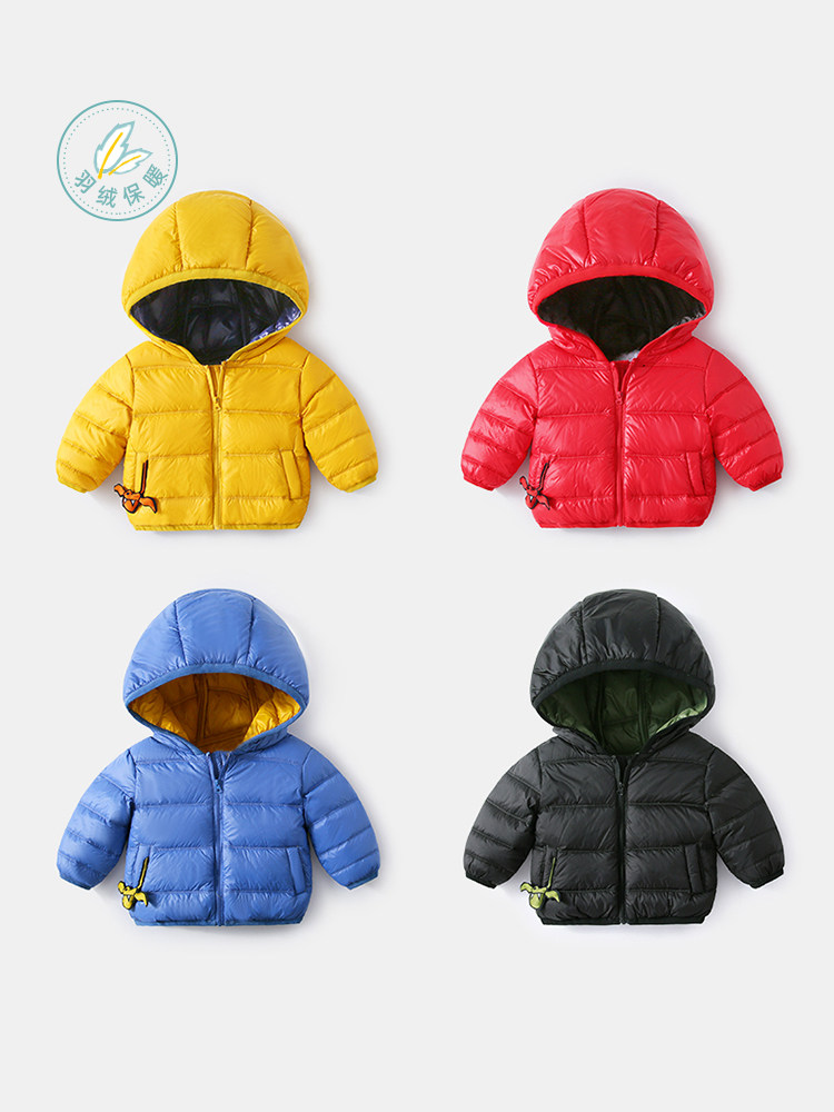 Baby down jacket Autumn and winter Baby girl toddler quilted jacket Winter light jacket Male baby winter thickened warm clothes
