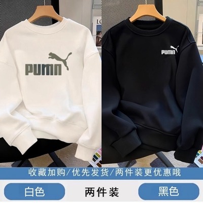 奥莱专柜秋冬新款纯棉长袖T恤卫衣男士宽松休闲百搭上衣男女