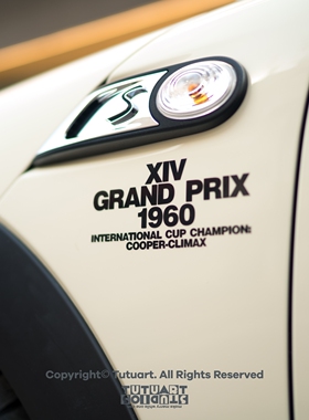 TUTUART车贴 MINI车身质感装饰贴 大奖赛冠军车型 个性车窗装饰贴