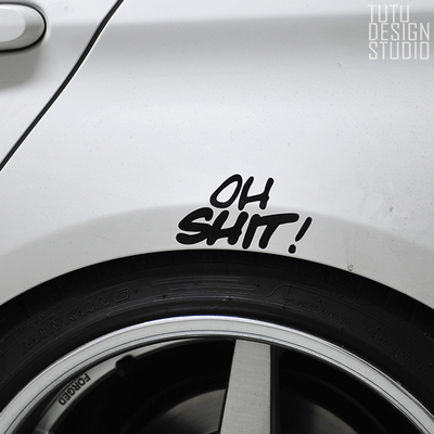 TUTU圖圖車貼 OH SHIT! 反光贴 车贴 汽车 贴纸 车身贴 装饰贴
