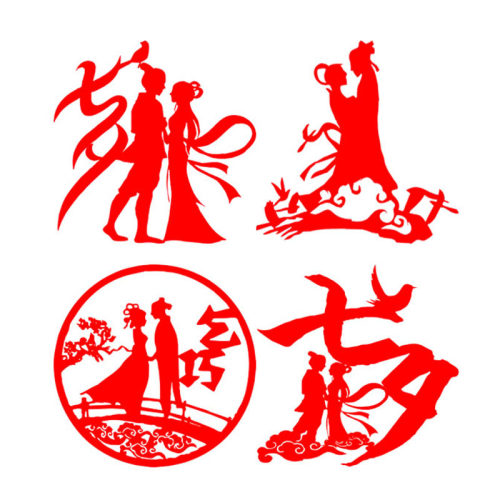 七夕手工diy剪纸材料包剪纸成品