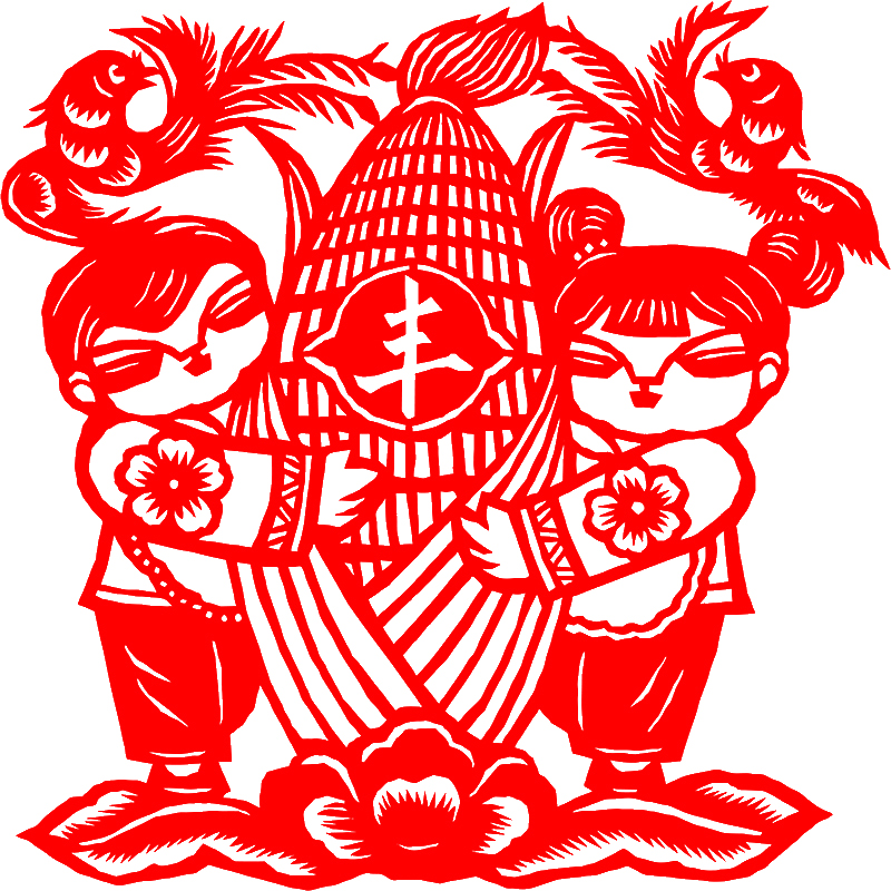 纯手工作品农耕民俗丰收剪纸成品