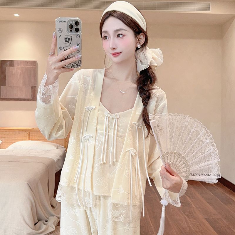 金丝绒睡衣女秋冬季2025新款甜美