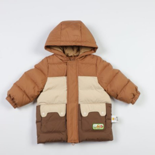 男宝婴童中长款羽绒服90白鸭绒连帽加厚保暖外套冬装洋气