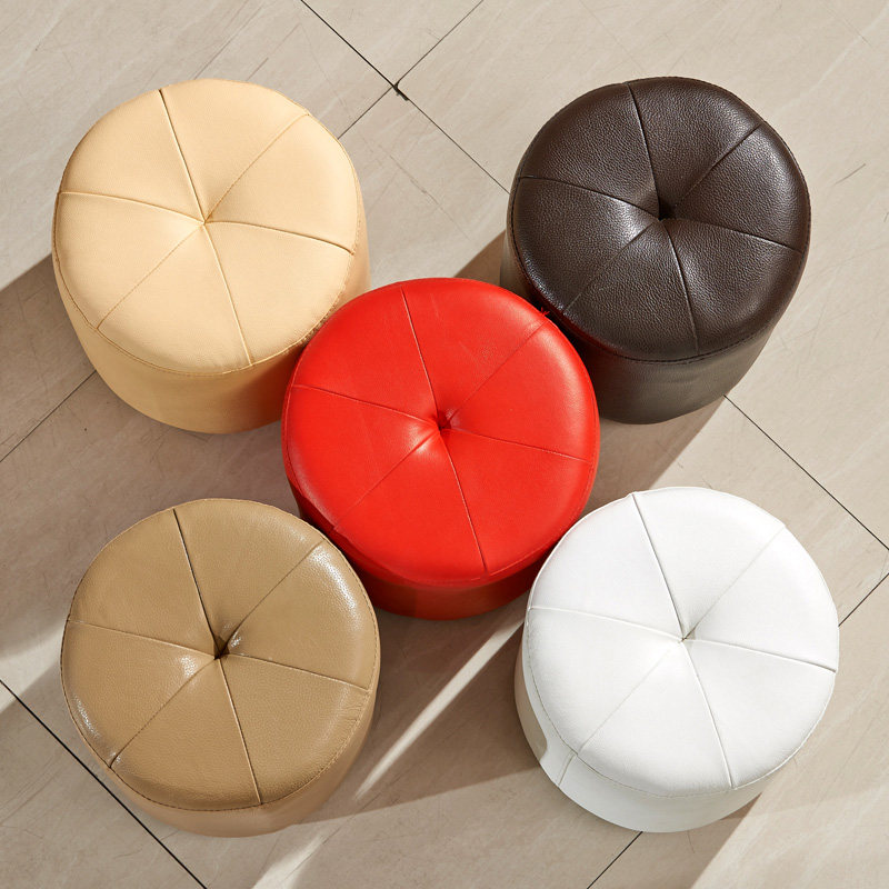 Bedside Baidunzi Chairs &amp; Stools stool genuine leather Leather stool Shoe changing stool Simplicity modern a living room circular Shoes stoolin the Residential furniture , Class Seats , Stools , Huanxie stool  category - from Buy2taobao.com to provide professional Taobao agent buy service