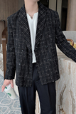 秋冬红韩版编织小香风毛边西装外套男休闲宽松潮XZ027，男装西服，电商B267