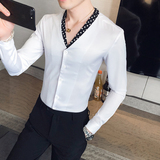 2021春款男士潮流领带衬衣青年发型师男衬衫潮A369-8006，男装衬衫，电商B267