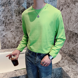 纯色T恤男潮上衣牌ins宽松潮流破洞长袖t恤A369-T，男装T恤，电商B267