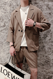 夏韩版短袖男五分袖外套潮流宽松小西服短裤套装A369-TZ008，男装套装，电商B267
