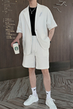 夏季韩版宽松网红休闲华夫格短袖西服男纯色套装B267-TZ109，男装西服套装，电商B267