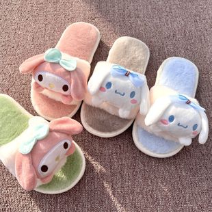兒童毛拖鞋 秋冬女童室內(nèi)防滑卡通動(dòng)物女孩家居家用地板毛毛棉拖鞋