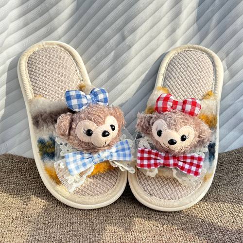 儿童拖鞋女童2026新款春秋季室内居家亚麻男童四季棉麻防滑拖鞋