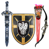 儿童塑料刀剑玩具弓箭盾牌宝剑仿古兵器套装 男孩玩具兵器模型玩具