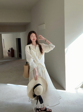 Fanny of Fun 新款法式重工蕾丝刺绣镂空玫瑰钩花仙气长裙半身裙