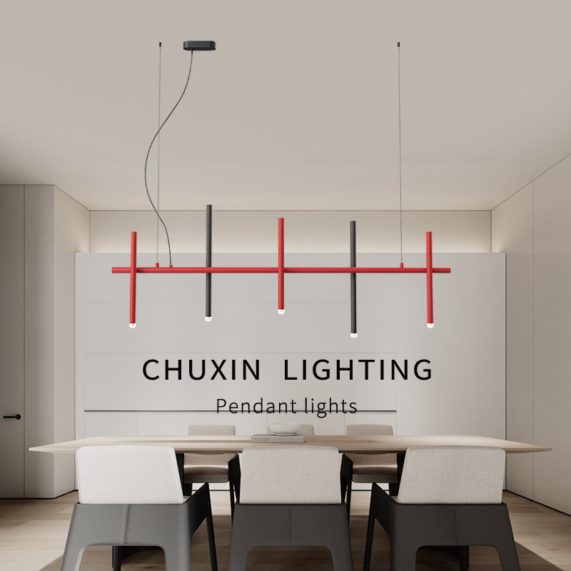 北欧极简餐厅餐桌一字长条吊灯创意个性店铺吧台前台高端设计师灯