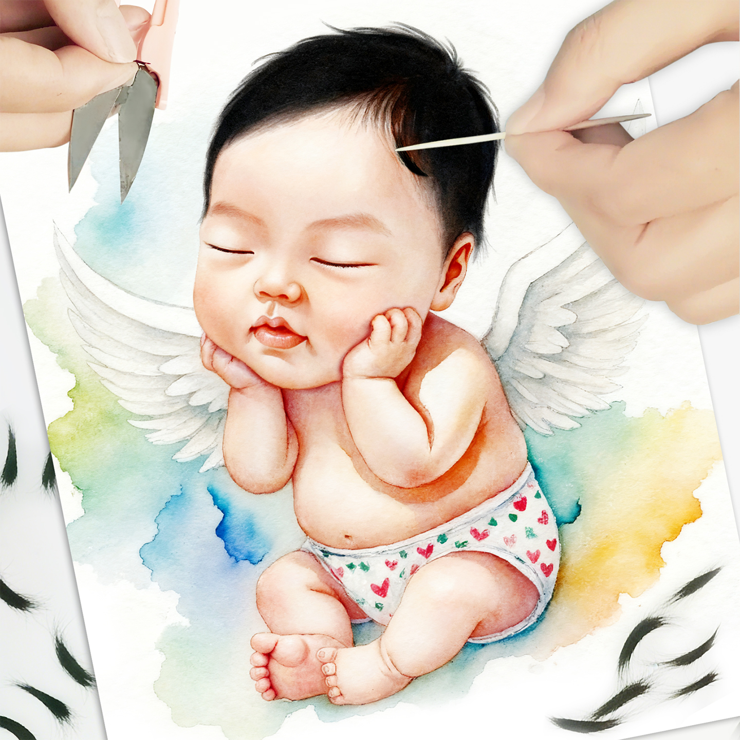 宝贝拾趣珍藏馆胎毛画可爱