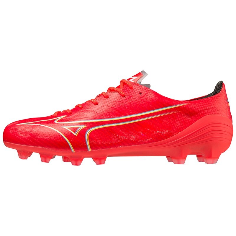 日本代购Mizuno美津侬Mizuno Alpha Elite男式足球鞋珊瑚色和白色