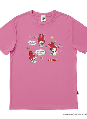 日本代购Roche罗氏三丽鸥女款网球服宽松百搭羽毛球服短袖套头T恤