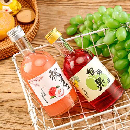 自酿玻璃果酒瓶500ml精致梅见果酒瓶密封防漏加厚杨梅酒瓶空酒瓶
