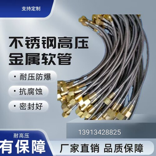 氧气氢气氮气不锈钢高压金属软管