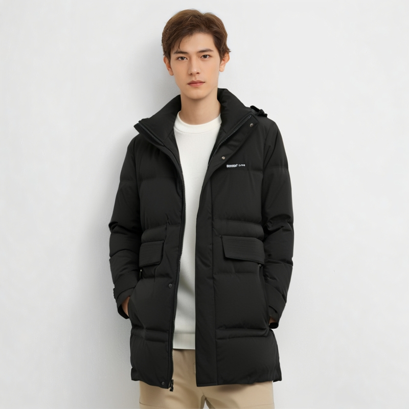 S244026535爱登堡男装2024年冬装新款脱卸帽白鸭绒羽绒服休闲服