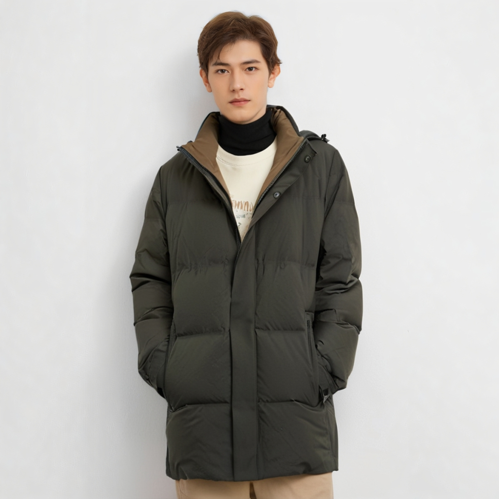 S244026520爱登堡男装2024年冬装新款连帽白鸭绒羽绒服休闲服