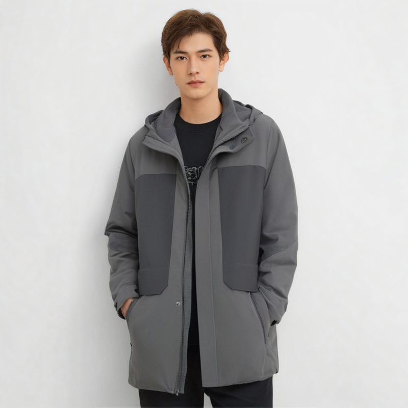 S244027F02爱登堡男装2024年冬装新款连帽白鸭绒羽绒服休闲服