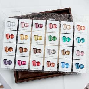 24色烟雨乌龙猫眼套装玻璃珠百搭细粉光疗胶晶石猫眼指甲油胶套系