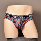 幻橙幻蓝低腰弹力皮筋单层囊兜青年底裤 希宾男比基尼小三角裤 时尚