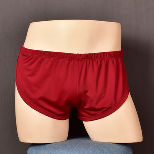 特为时尚超薄大平角裤居家阿罗裤宽松透气弹力速干高叉冰丝小短裤
